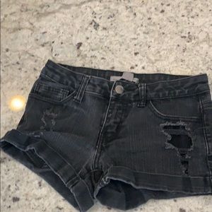 Black jean shorts